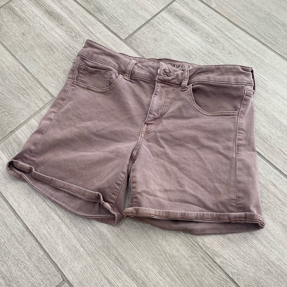 American Eagle Super Stretch purple jean shorts